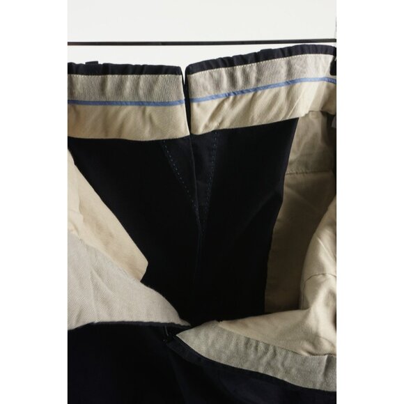 Valentini Mens US 42 x 31 Navy Blue Twill Stretch Cotton Flat Front Trouser Pant - Picture 10 of 11